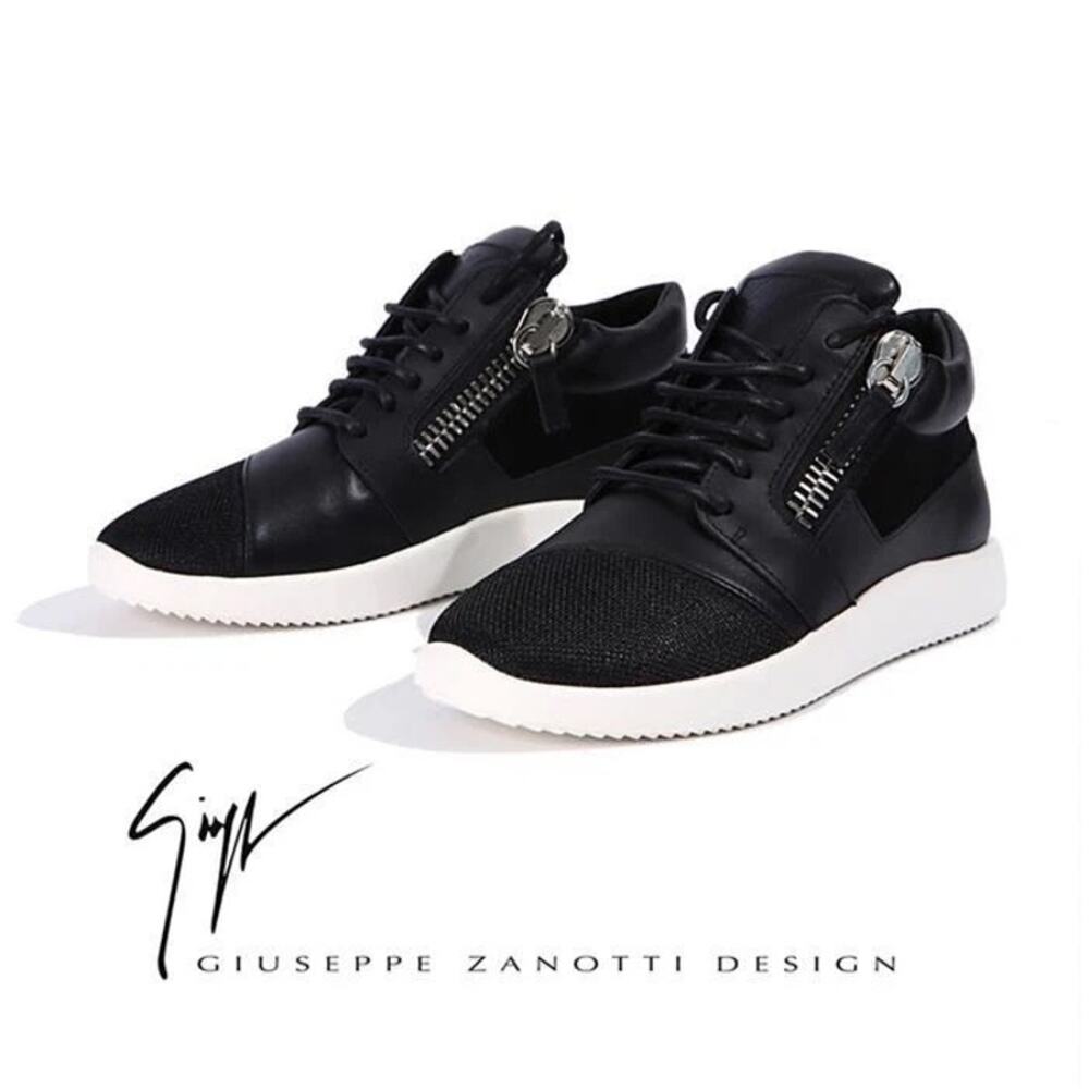 Giuseppe Zanotti Megatron Nero Black leather mesh Sneakers Size 36 MSRP: $795